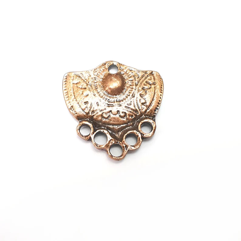 Copper Charms Connector, Jewelry Parts, Copper Bracelet Component, Copper Earring Finding, Antique Copper Plated Metal (29x29mm) G35994