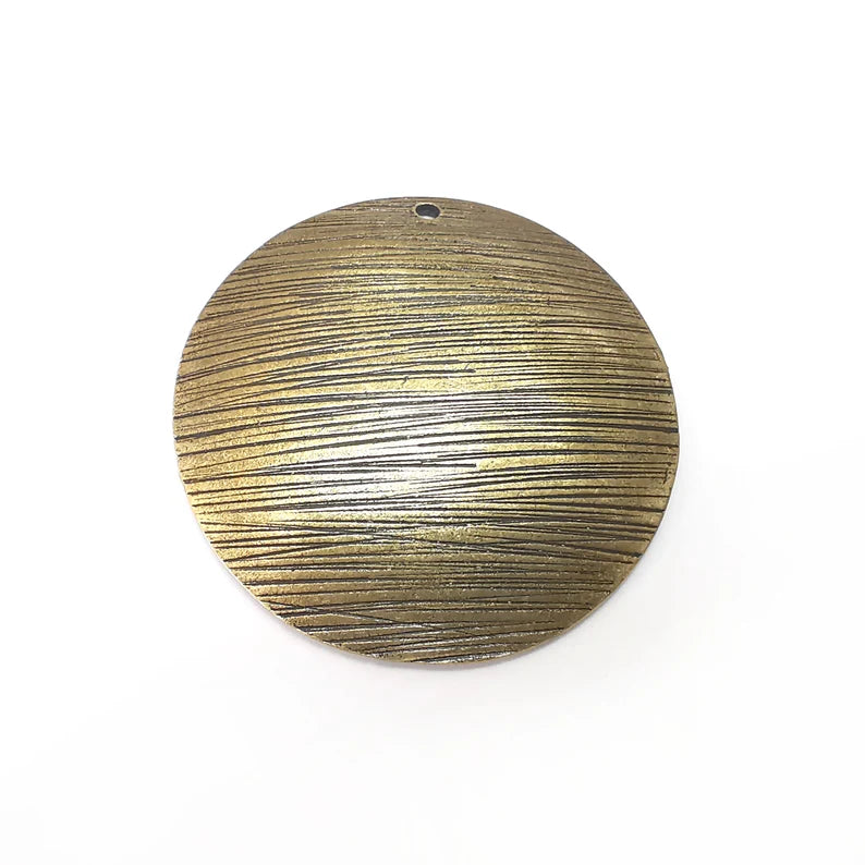 Bronze Dome Disc Charms, Jewelry Parts, Bronze Bracelet Component, Antique Bronze Finding, Antique Bronze Plated Metal (48mm) G35999