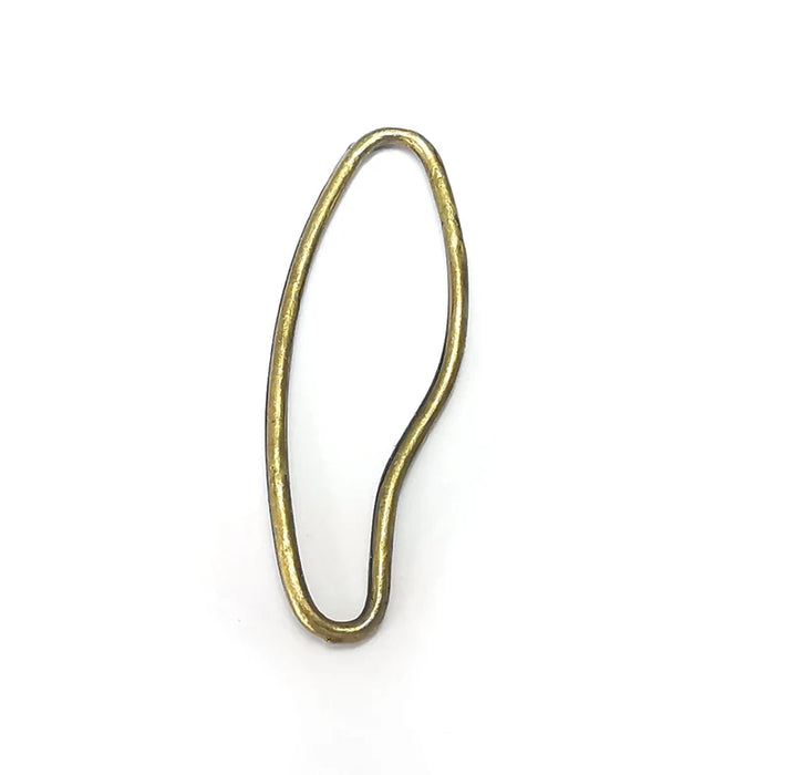 5 Oval Frame Connector Charms, Jewelry Parts, Bracelet Component, Antique Bronze Plated Metal Finding (42x14mm) G36017