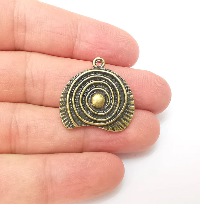 Bronze Dangle Charms, Boho Charms, Rustic Charms, Earring Charms, Bronze Pendant, Necklace Parts, Antique Bronze Plated 27x27mm G35853