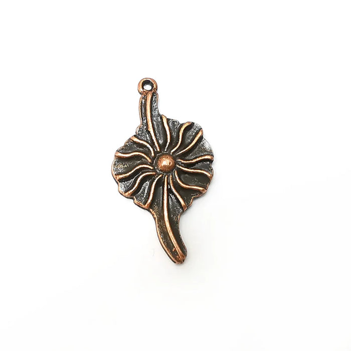Copper Dangle Charms, Boho Charm, Rustic Charm, Earring Charm, Copper Pendant, Necklace Parts, Antique Copper Plated 37x20mm G35866