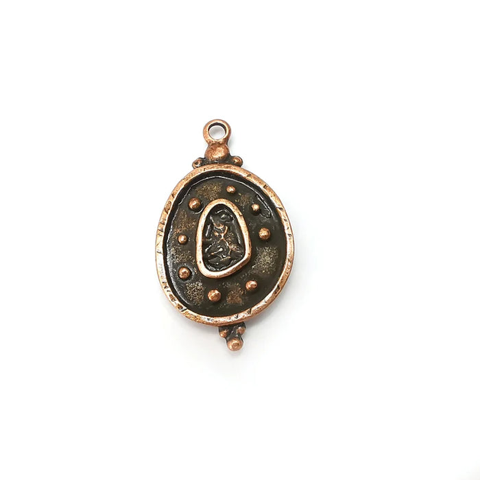 Copper Charms, Boho Charms, Earring Charms, Copper Pendant, Ethnic Rustic Charms, Necklace Parts, Antique Copper Plated 36x20mm G35870