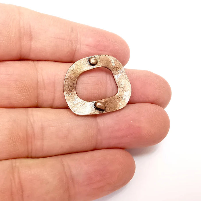 2 Frame Charms, Frame Connector , Geometric Charms Jewelry Parts, Bracelet Component, Antique Copper Plated Metal Finding (26x22mm) G35939
