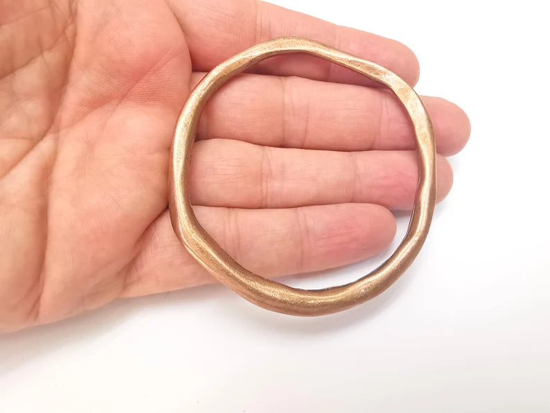 Organic Shape Large Circle Findings Connector Antique Copper Plated (72mm) G35993