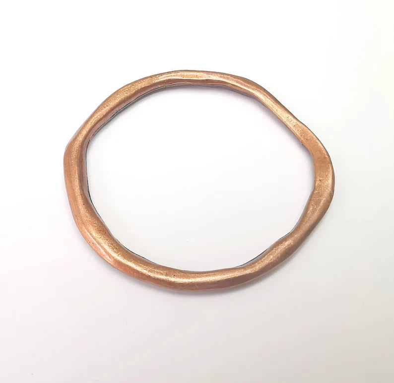 Organic Shape Large Circle Findings Connector Antique Copper Plated (72mm) G35993