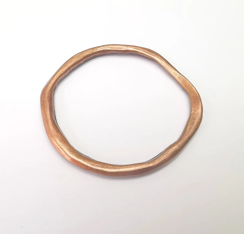 Organic Shape Large Circle Findings Connector Antique Copper Plated (72mm) G35993