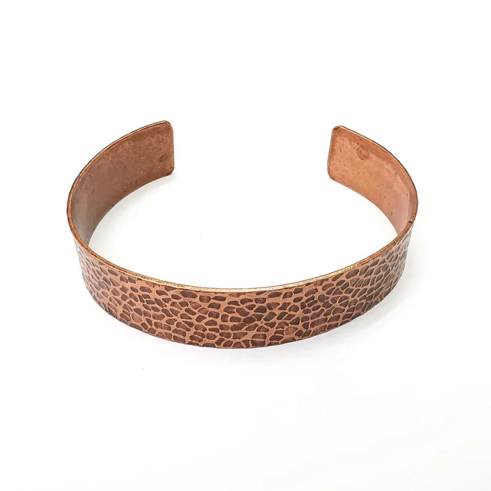 Hammered Bracelet, Cuff Blank Base, Antique Copper Plated Brass Adjustable Bracelet (15mm) G36067