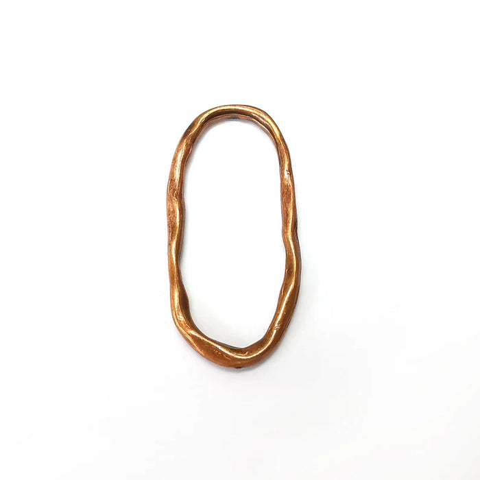 Oval Frame Connector Charms, Jewelry Parts, Bracelet Component, Antique Copper Plated Metal Finding (49x23mm) G36139