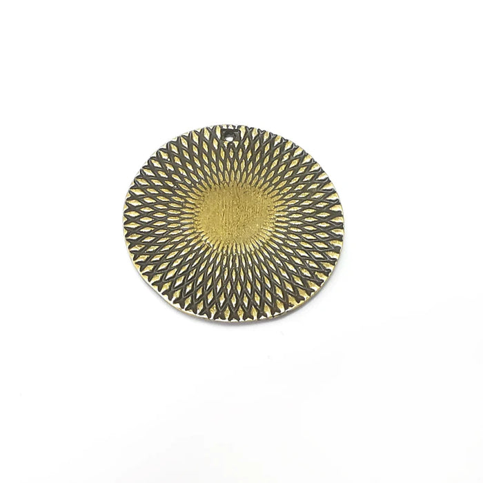 Bronze Disc Charms, Jewelry Parts, Bronze Bracelet Component, Antique Bronze Finding, Antique Bronze Plated Metal (38mm) G36086