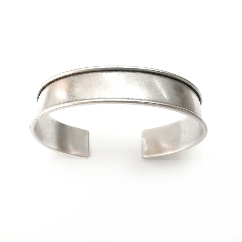 Bracelet Blanks, Cuff Blanks, Adjustable Bracelet Blank, Antique Silver Plated Brass ( 15mm ) G36089