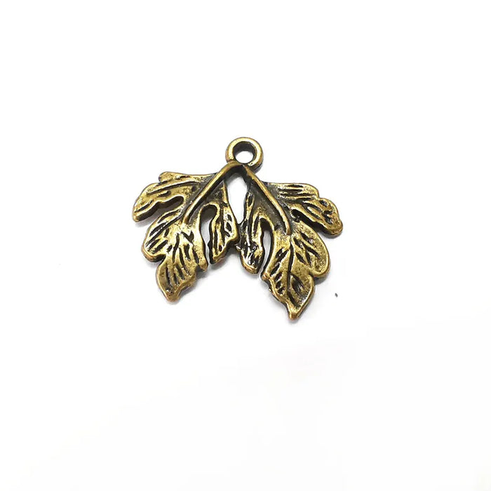 Leaf Charms, Branch Charm, Leaves Charm, Tree Charms, Tree Dangle, Earring Parts, Antique Bronze Plated 22x20mm G36159