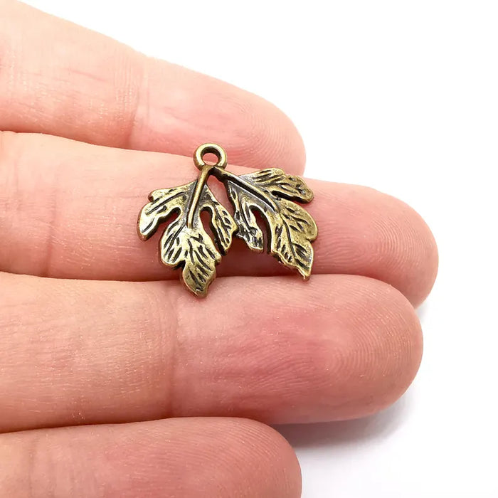 Leaf Charms, Branch Charm, Leaves Charm, Tree Charms, Tree Dangle, Earring Parts, Antique Bronze Plated 22x20mm G36159