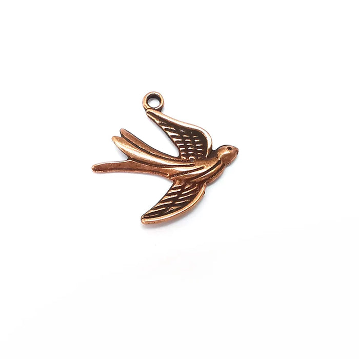 2 Copper Bird Charms, Animal Charm, Rustic Charm, Earring Charm, Copper Pendant, Necklace Parts, Antique Copper Plated 29x28mm G36097