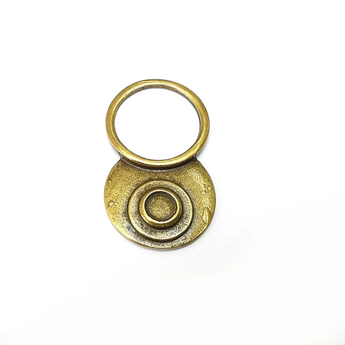 Circle Disc Charms, Round Charms, Dangle Charm, DIY Charms, Earring Charm, Necklace Parts, Antique Bronze Plated 44x25mm G36109