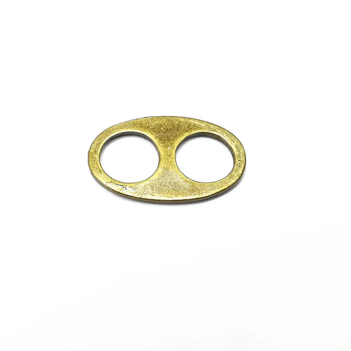 5 Two Hole Connector, Oval Jewelry Parts, Bronze Bracelet Component, Antique Bronze Findings, Antique Bronze Plated Metal (26x16mm) G36169