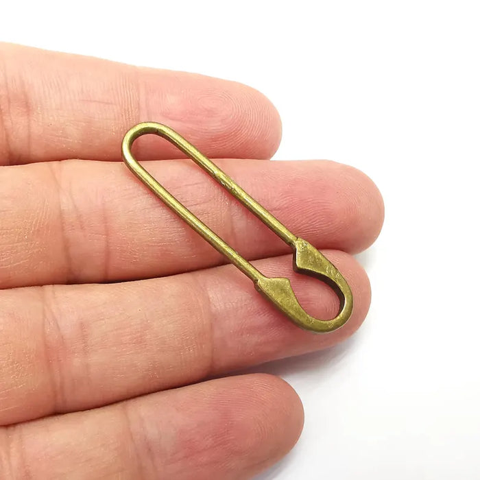 Hook Needle Look Charms, Wire Connector, Findings, Antique Bronze Plated (45x12mm) G36170