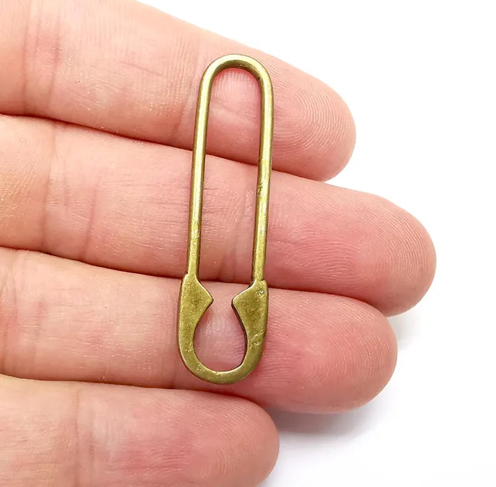 Hook Needle Look Charms, Wire Connector, Findings, Antique Bronze Plated (45x12mm) G36170