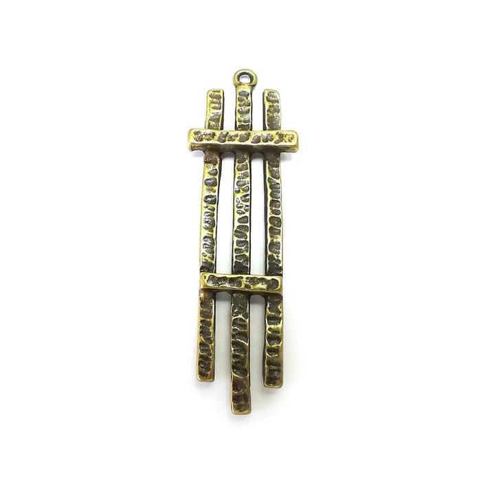 Hammered Sticks Charms, Boho Charms, Dangle Charm, DIY Charms, Earring Charm, Necklace Parts, Antique Bronze Plated 59x18mm G36188