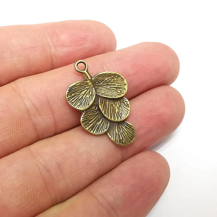 5 Leaf Charms, Branch Charm, Leaves Charm, Tree Charms, Tree Dangle, Earring Parts, Antique Bronze Plated 30x20mm G36207