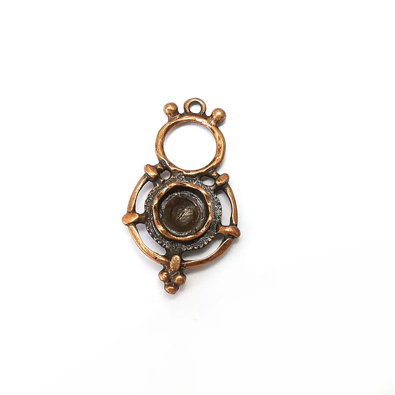 Copper Charms, Boho Charms, Dangle Charms, Earring Charms, Rustic Charms, Necklace Parts, Antique Copper Plated 37x20mm G36141