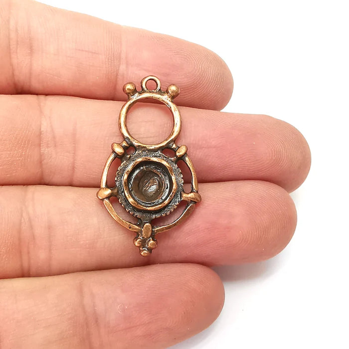 Copper Charms, Boho Charms, Dangle Charms, Earring Charms, Rustic Charms, Necklace Parts, Antique Copper Plated 37x20mm G36141