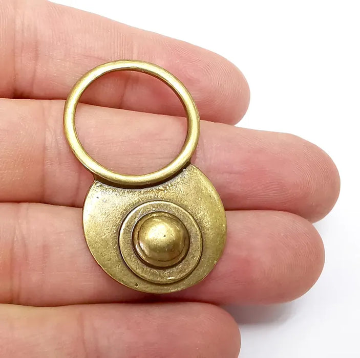 Circle Discs Charms, Boho Charms, Dangle Charm, DIY Charms, Earring Charm, Necklace Parts, Antique Bronze Plated 44x25mm G36189