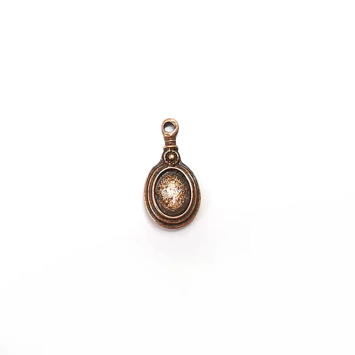 5 Copper Charms Blank , Boho Charms, Dangle Charms, Earring Charms, Rustic Charms, Necklace Parts, Antique Copper Plated 20x10mm G36198