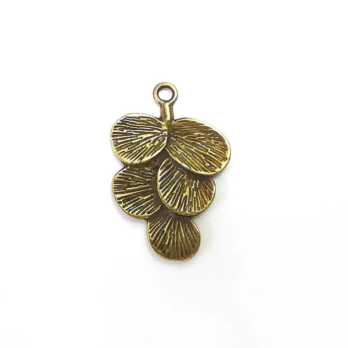 5 Leaf Charms, Branch Charm, Leaves Charm, Tree Charms, Tree Dangle, Earring Parts, Antique Bronze Plated 30x20mm G36207