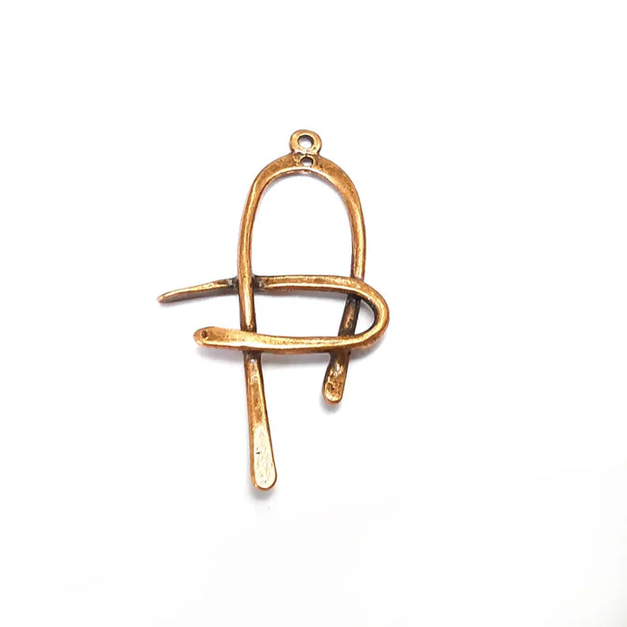Copper Dangle Charms, Boho Charms, Dangle Charm, DIY Charms, Earring Charm, Necklace Parts, Antique Copper Plated 50x29mm G36219