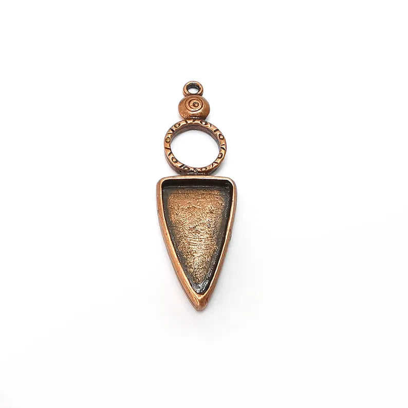 Copper Charms, Blank Charms, Rustic Charms, Earring Charms, Copper Pendant, Necklace Parts, Antique Copper Plated 50x16mm 23x13mm G36288