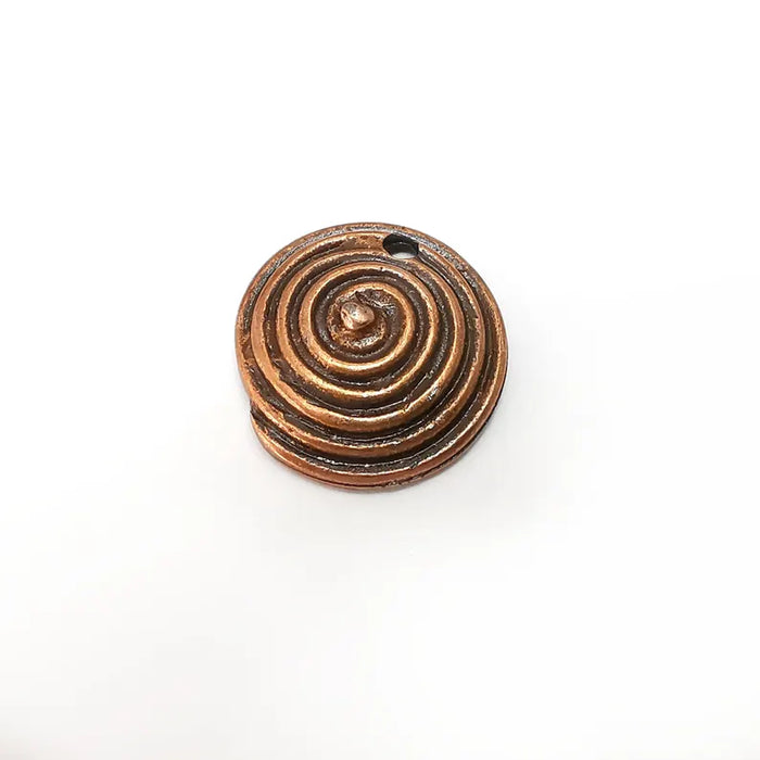 2 Copper Swirl Dangle Charms, Boho Charms, Rustic Charms, Earring Charms, Copper Pendant, Necklace Parts, Antique Copper Plated 21mm G36291