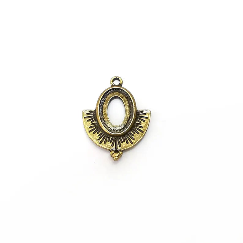 2 Bronze Oval Charms, Boho Charms, Dangle Charms, Earring Charms, Rustic Charms, Necklace Parts Antique Bronze Plated 26x20mm 14x10mm G36313