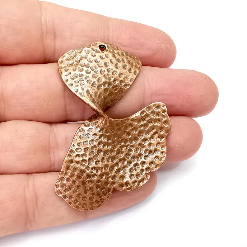 Copper Charms, Boho Charms, Rustic Charms, Earring Charms, Copper Pendant, Necklace Parts, Antique Copper Plated 58x37mm G36341