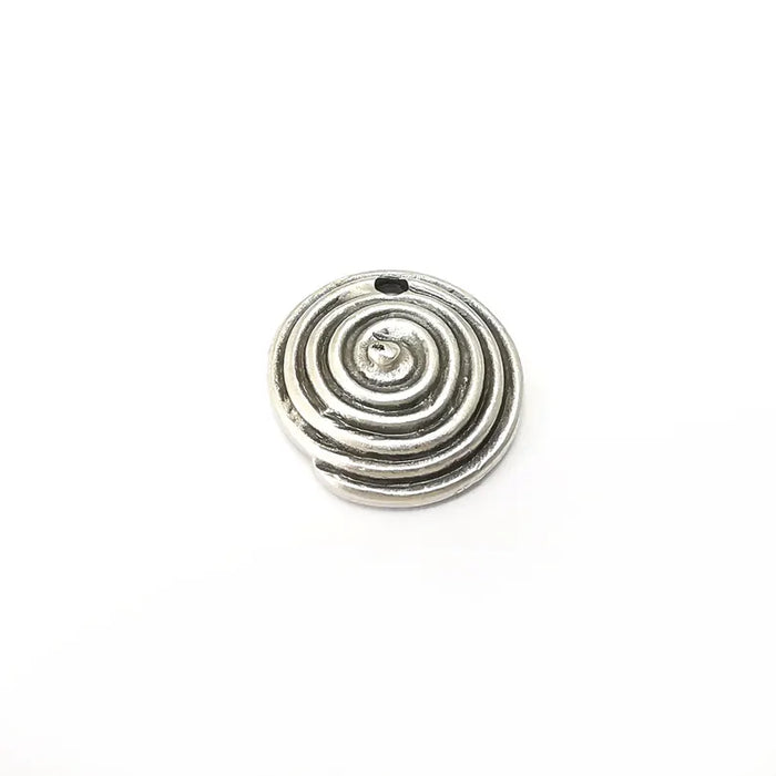 2 Silver Swirl Dangle Charms, Boho Charms, Rustic Charms, Earring Charms, Silver Pendant, Necklace Parts, Antique Silver Plated 21mm G36351