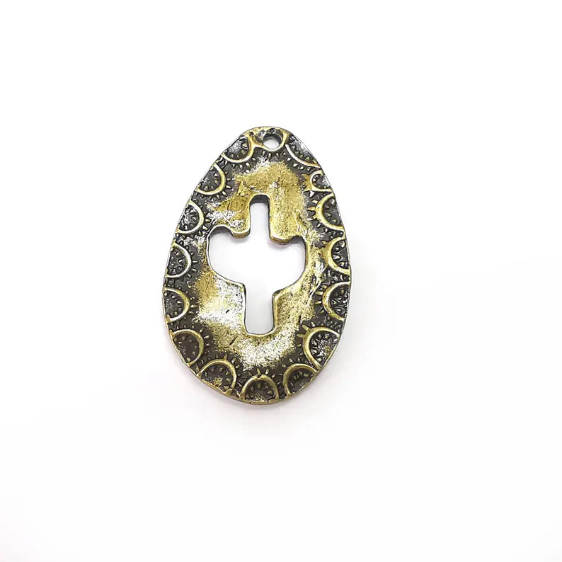 Bronze Cactus Charms, Nature Charms, Ethnic Earring Charms, Bronze Rustic Pendant, Necklace Parts, Antique Bronze Plated 34x22mm G36373