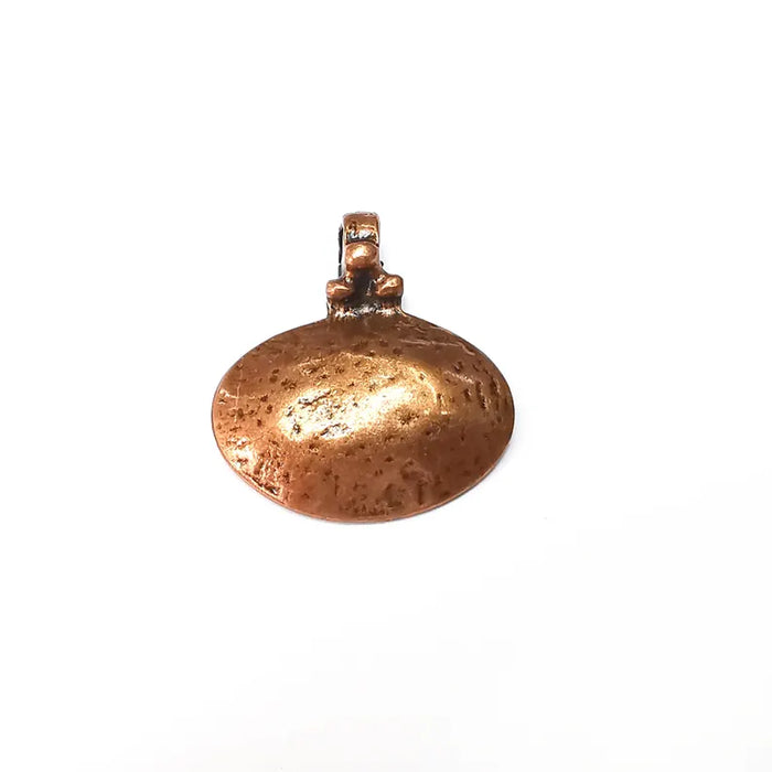 Copper Dome Charms, Ethnic Charm, Oval Charm, Earring Charm, Copper Pendant, Necklace Parts, Antique Copper Plated 30x28mm G36376