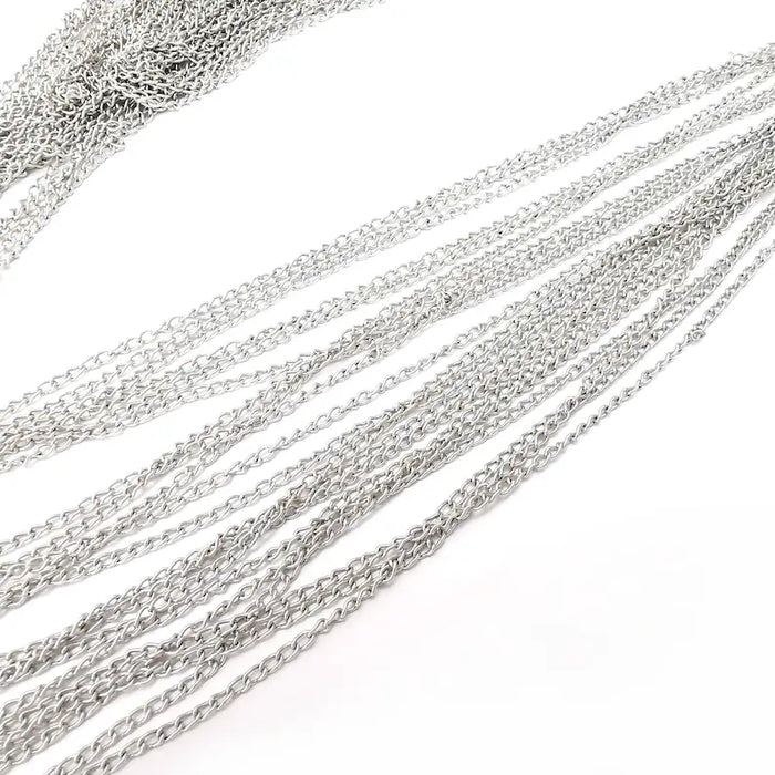 Antique Silver Oval Cable Chain (2mm) Antique Silver Plated Jewelry Chain G36314