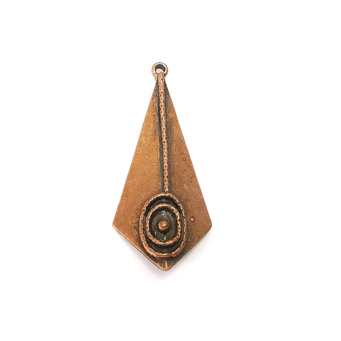 Copper Charms, Ethnic Charms, Boho Charms, Earring Charms, Copper Pendant, Necklace Parts, Antique Copper Plated 56x23mm G36390