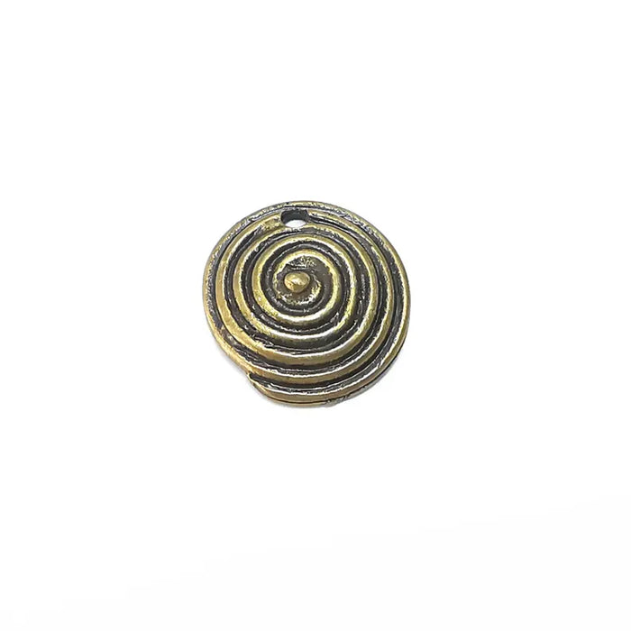 2 Bronze Swirl Dangle Charms, Boho Charms, Rustic Charms, Earring Charms, Bronze Pendant, Necklace Parts, Antique Bronze Plated 21mm G36324