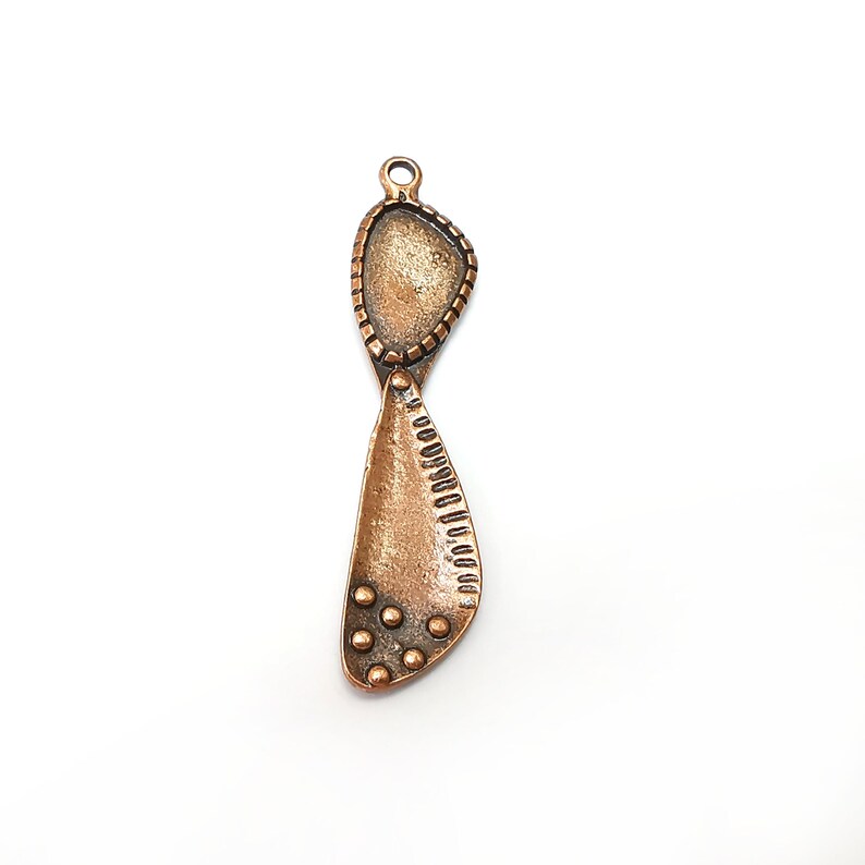Copper Charms, Blank Charms, Rustic Charms, Earring Charms, Copper Pendant, Necklace Parts, Antique Copper Plated 55x12mm 16x10mm G36348