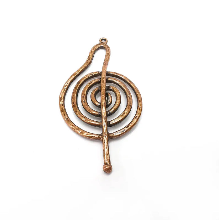 Swirl Charms, Copper Wavy Charms, Boho Charms, Earring Charms, Copper Pendant, Necklace Parts, Antique Copper Plated 71x33mm G36431