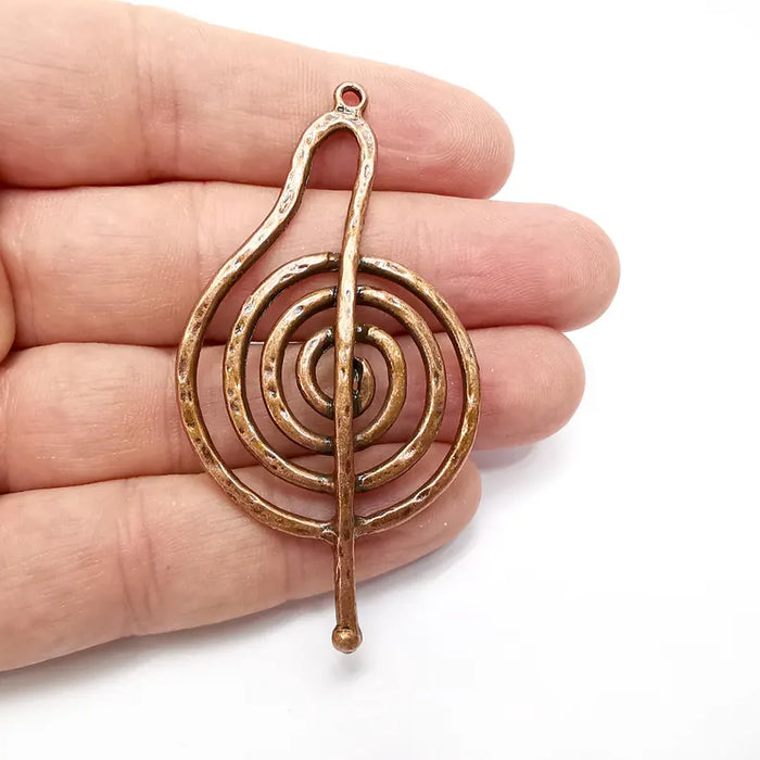 Swirl Charms, Copper Wavy Charms, Boho Charms, Earring Charms, Copper Pendant, Necklace Parts, Antique Copper Plated 71x33mm G36431