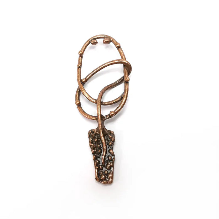 Copper Charms, Sapling Charms, Rustic Charms, Earring Charms, Copper Pendant, Necklace Parts, Antique Copper Plated 68x24mm G36438