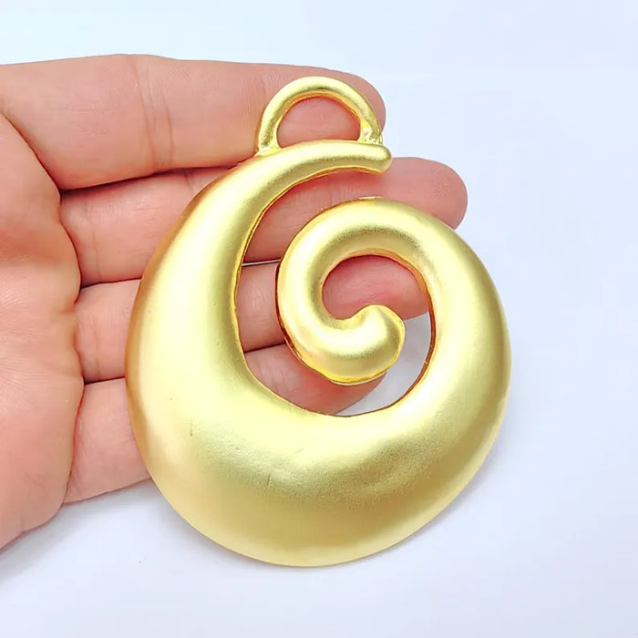 Spiral Pendant Antique Gold Plated Pendant (93x76mm) G36442