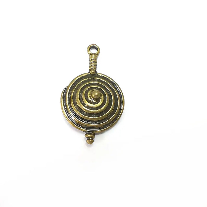 Bronze Swirl Charms, Boho Charms, Rustic Charms, Earring Charms, Bronze Pendant, Necklace Parts, Antique Bronze Plated 35x21mm G36363