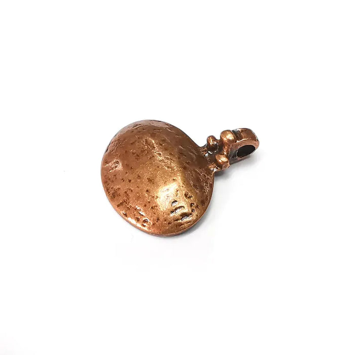 Copper Dome Charms, Ethnic Charm, Oval Charm, Earring Charm, Copper Pendant, Necklace Parts, Antique Copper Plated 30x28mm G36376