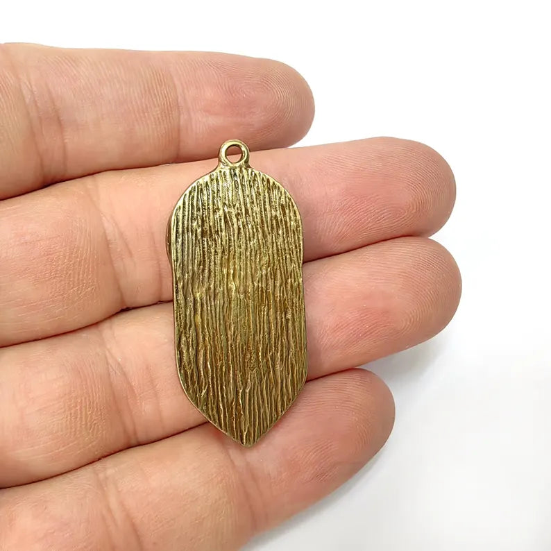 Bohemian Pendant Blank, Cabochon Bezel, Locket Base, inlay Mounting, Resin Necklace, Antique Bronze Plated Zamac 43x20mm (6mm blank) G36515