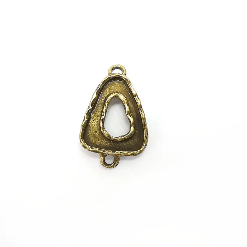 Bronze Charms Blank, Connector Charms Base, Resin Bezel, inlay Mounting, Resin Necklace, Antique Bronze plated 35x22mm G36423