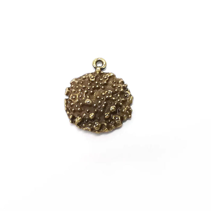 2 Bronze Dome Charms, Ethnic Charm, Earring Charm, Bronze Pendant, Necklace Parts, Antique Bronze Plated 26x22mm G36432