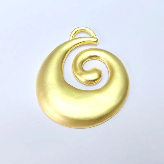 Spiral Pendant Antique Gold Plated Pendant (93x76mm) G36442